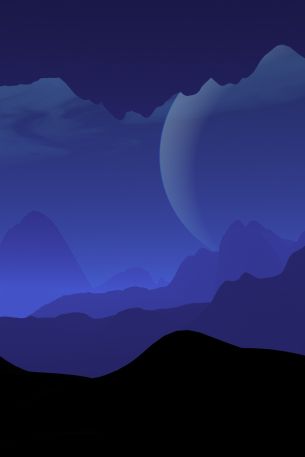 landscape, night, minimalism Wallpaper 640x960