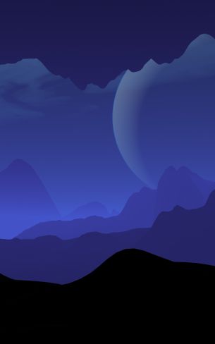 landscape, night, minimalism Wallpaper 800x1280