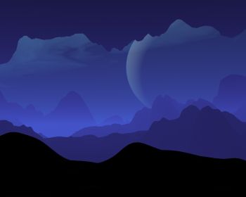 landscape, night, minimalism Wallpaper 1280x1024