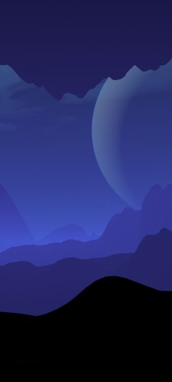 landscape, night, minimalism Wallpaper 720x1600
