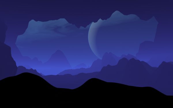 landscape, night, minimalism Wallpaper 1920x1200