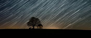 night, movement of the stars Wallpaper 2560x1080