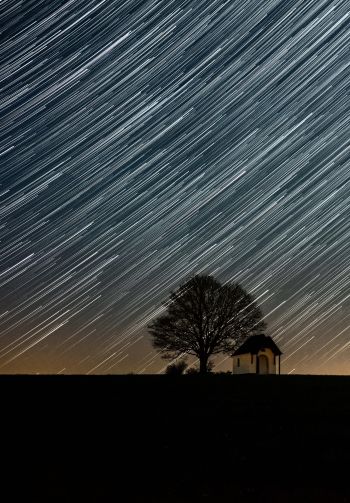 night, movement of the stars Wallpaper 1640x2360