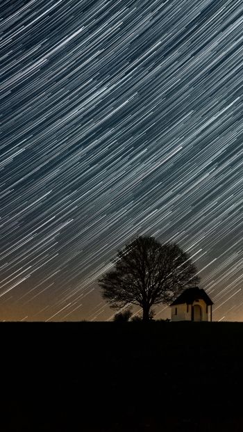 night, movement of the stars Wallpaper 640x1136