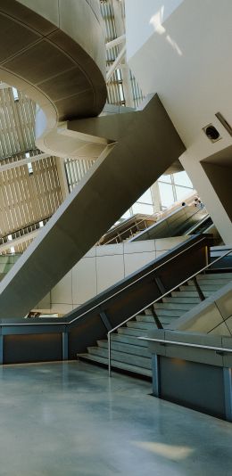 Confluence Museum, Quai Perrache, Lyon, France Wallpaper 1440x2960