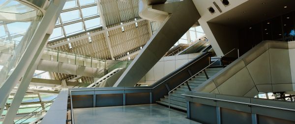 Confluence Museum, Quai Perrache, Lyon, France Wallpaper 2560x1080