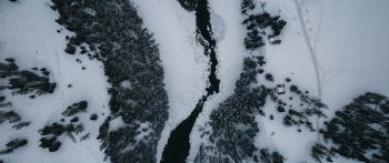 winter scenery, above ground Wallpaper 2560x1080