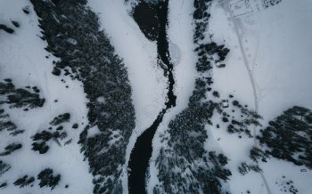 winter scenery, above ground Wallpaper 1920x1200