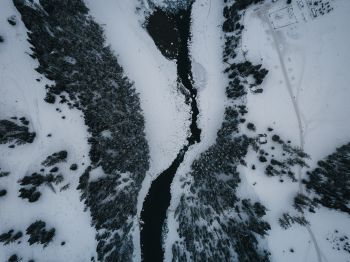 winter scenery, above ground Wallpaper 1024x768