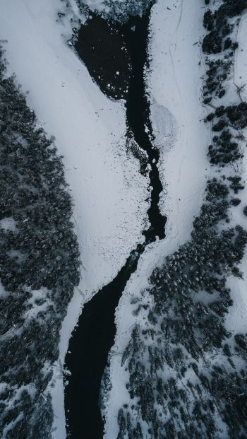 winter scenery, above ground Wallpaper 640x1136