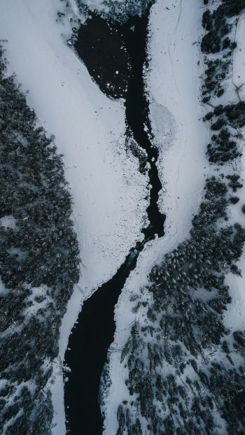 winter scenery, above ground Wallpaper 720x1280
