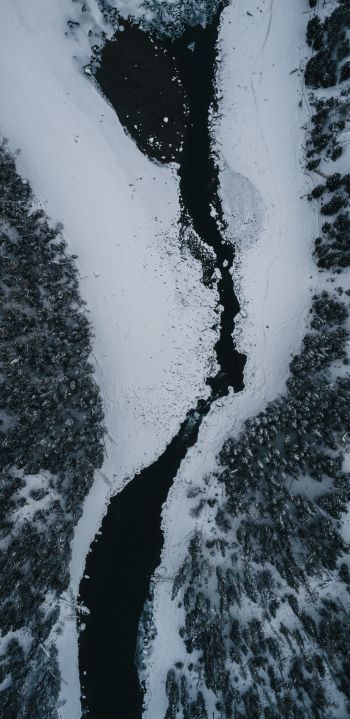 winter scenery, above ground Wallpaper 1080x2220