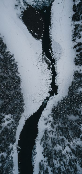 winter scenery, above ground Wallpaper 1440x3040