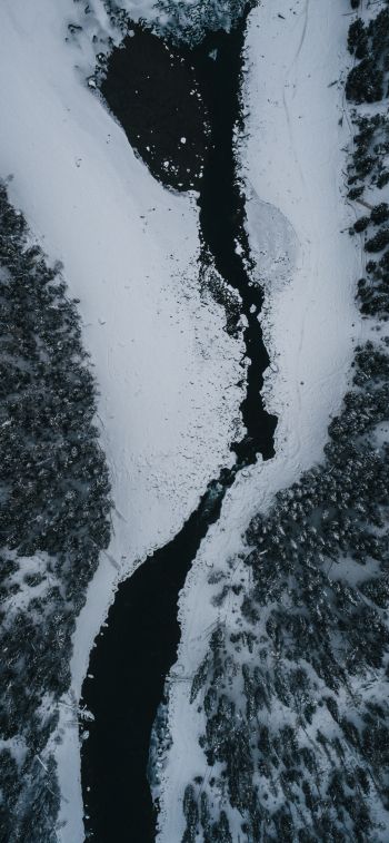 winter scenery, above ground Wallpaper 828x1792