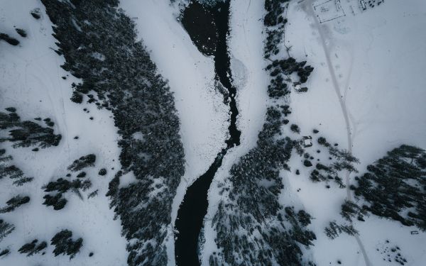 winter scenery, above ground Wallpaper 1920x1200