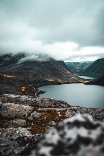 Norway, wild landscape Wallpaper 640x960