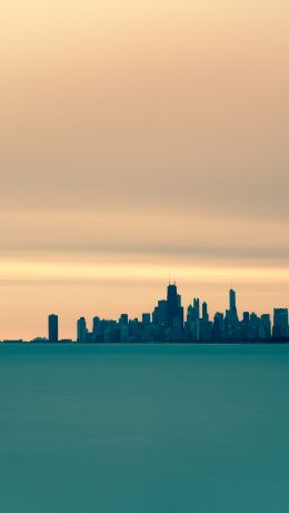 sea, city, landscape Wallpaper 640x1136