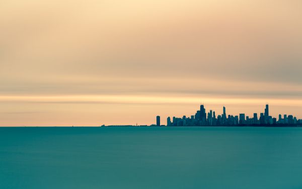 sea, city, landscape Wallpaper 1920x1200