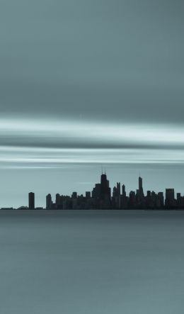 sea, city, landscape Wallpaper 600x1024