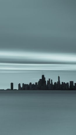 sea, city, landscape Wallpaper 1440x2560