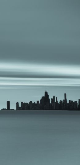 sea, city, landscape Wallpaper 1080x2220