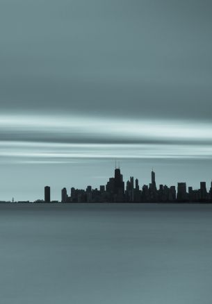 sea, city, landscape Wallpaper 1640x2360