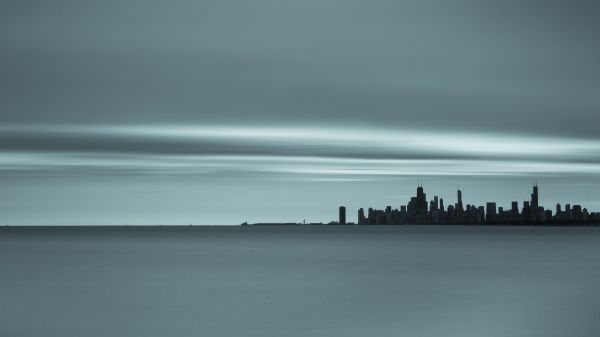 sea, city, landscape Wallpaper 1920x1080