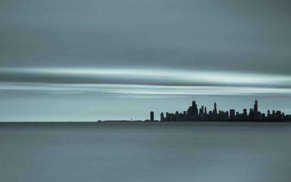 sea, city, landscape Wallpaper 2560x1600