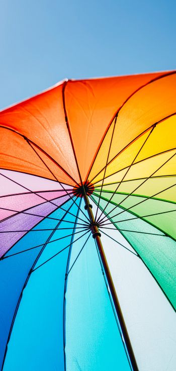 rainbow umbrella Wallpaper 1080x2280