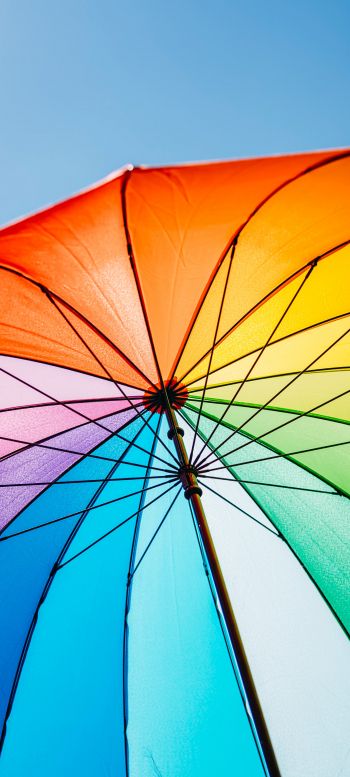 rainbow umbrella Wallpaper 1440x3200