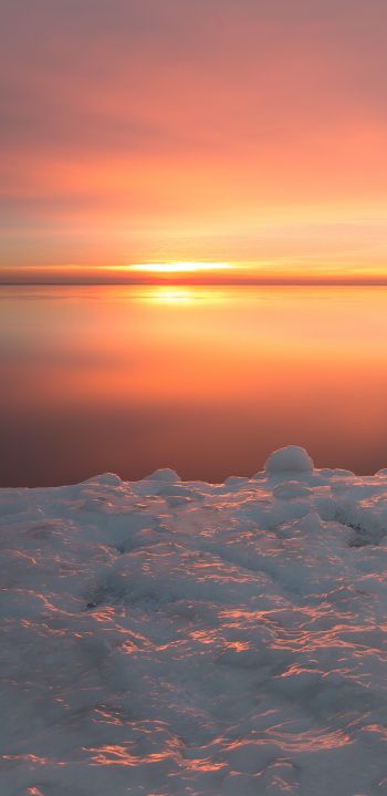 sunset, sea, landscape Wallpaper 1080x2220