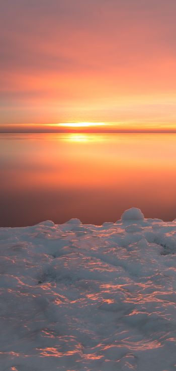 sunset, sea, landscape Wallpaper 1080x2280