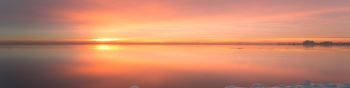 sunset, sea, landscape Wallpaper 1590x400