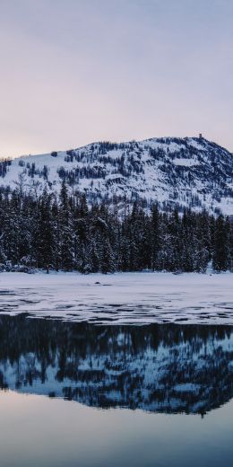 winter lake, mountain Wallpaper 720x1440