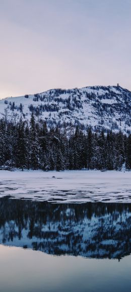 winter lake, mountain Wallpaper 720x1600
