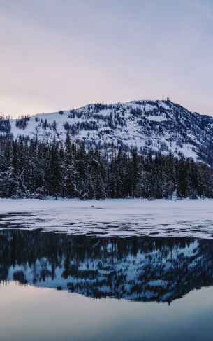 winter lake, mountain Wallpaper 1752x2800
