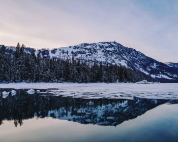 winter lake, mountain Wallpaper 1280x1024