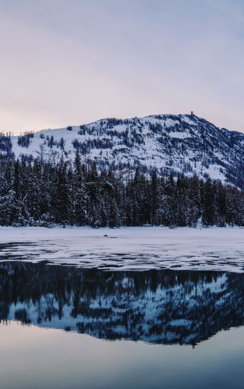 winter lake, mountain Wallpaper 1752x2800