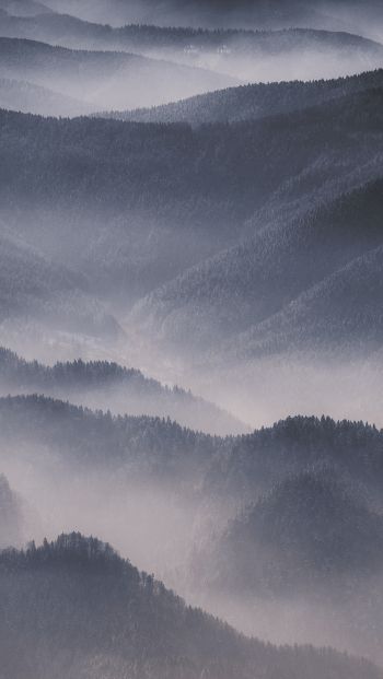 hills in the fog Wallpaper 640x1136