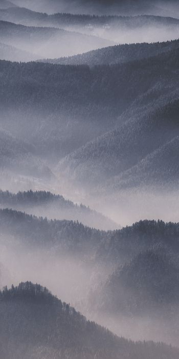 hills in the fog Wallpaper 720x1440