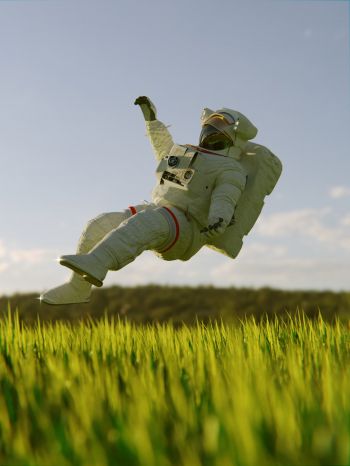 astronaut, touchdown Wallpaper 1620x2160
