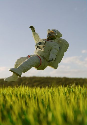 astronaut, touchdown Wallpaper 1668x2388