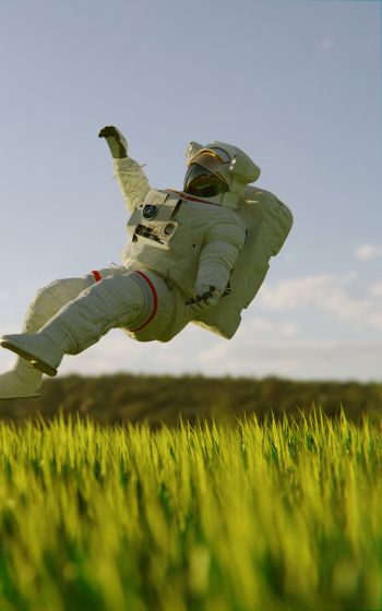 astronaut, touchdown Wallpaper 1600x2560