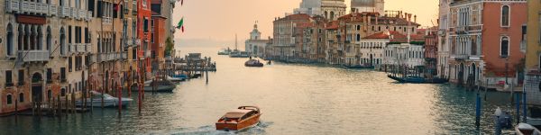 metropolitan city of venice, Italy Wallpaper 1590x400