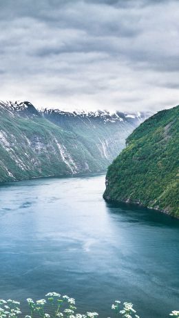 landscape, mountains, river Wallpaper 640x1136