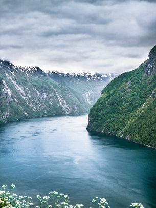 landscape, mountains, river Wallpaper 1620x2160