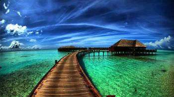 Maldives, landscape, ocean Wallpaper 1366x768