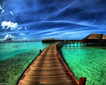 Обои 1280x1024 Мальдивы, пейзаж, океан