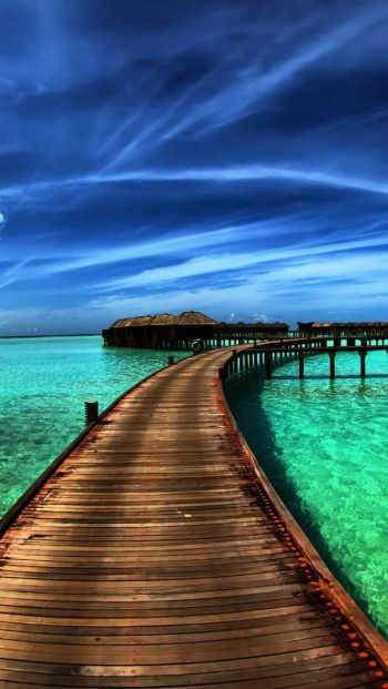 Обои 640x1136 Мальдивы, пейзаж, океан