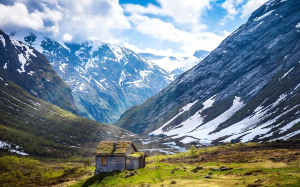 house, mountains, landscape Wallpaper 1920x1200